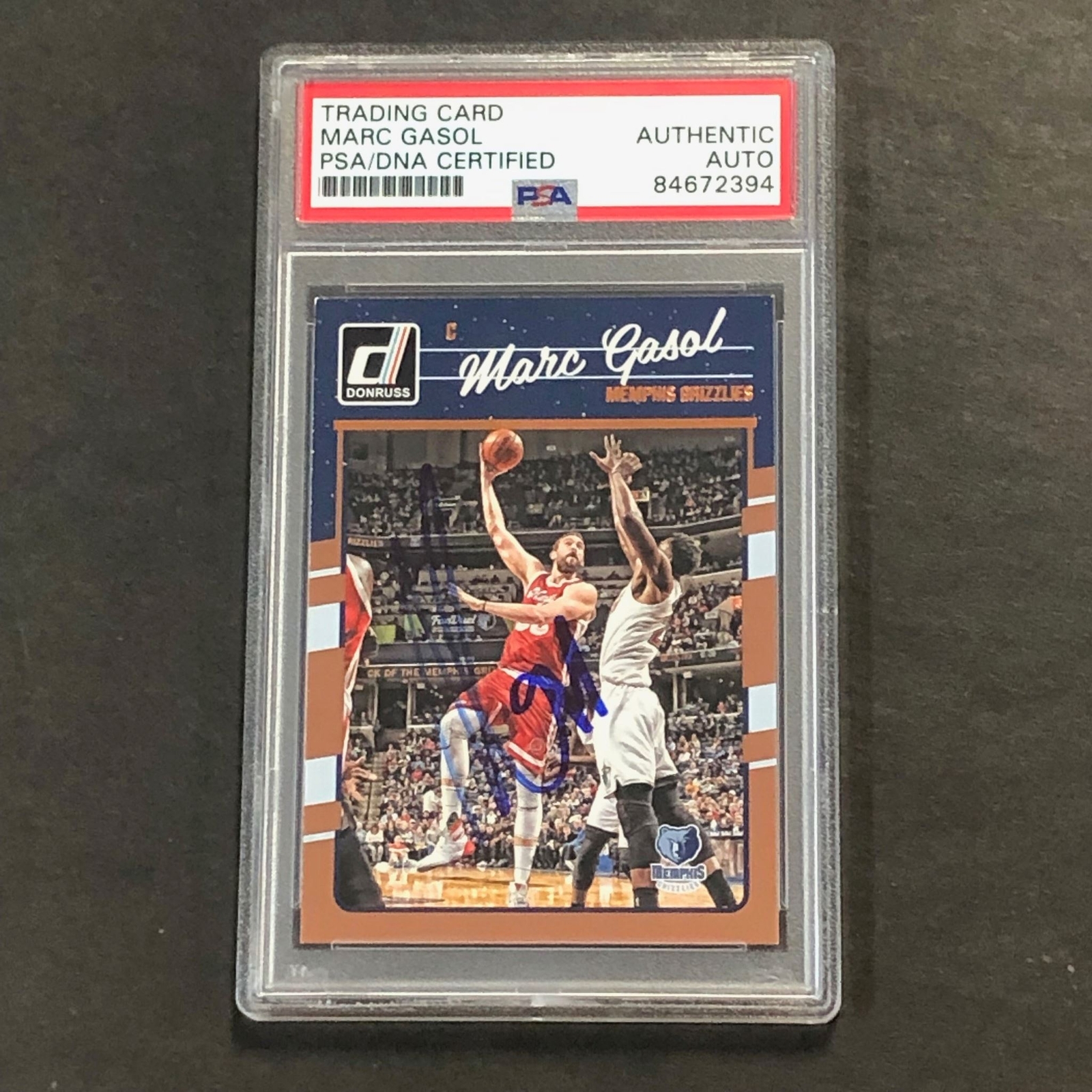 2016-17 Panini Donruss #32 Marc Gasol Signed Card AUTO PSA Slabbed Grizzlies