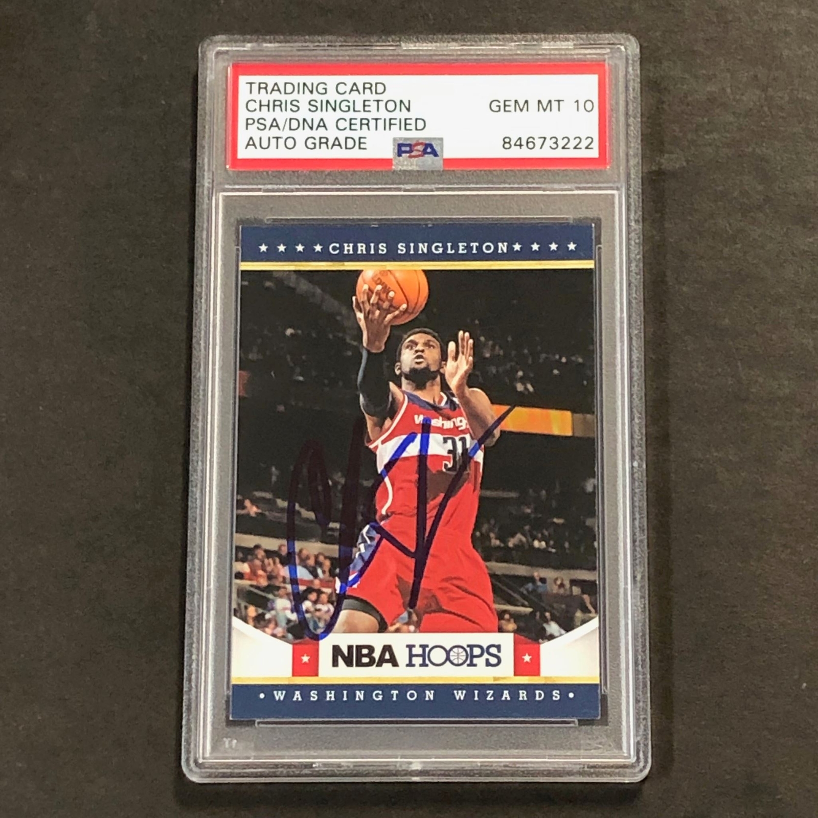 2012-13 Panini NBA Hoops #239 Chris Singleton Signed Card AUTO 10 PSA Slabbed RC