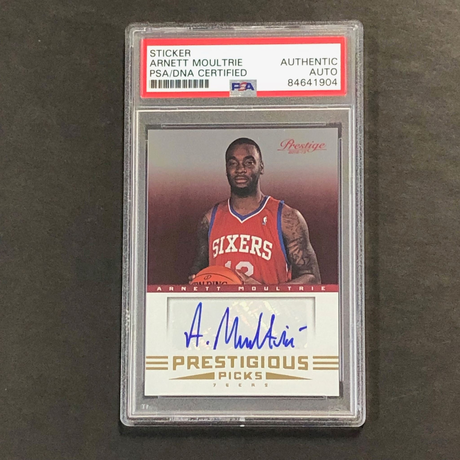 2012-13 Panini Prestigious Picks #71 Arnett Moultrie Signed Card AUTO PSA Slabbe