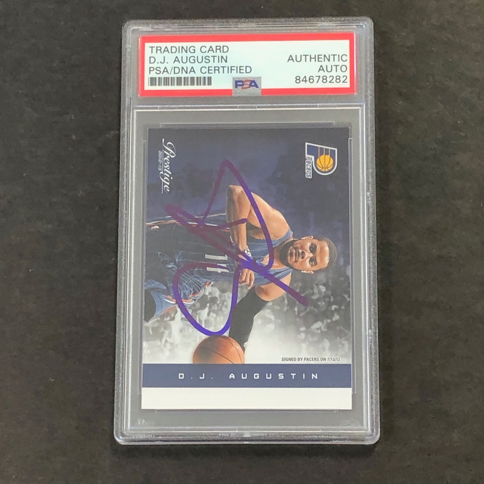 2012-13 Panini Prestige #8 D.J. Augustin Signed Card AUTO PSA Slabbed Pacers