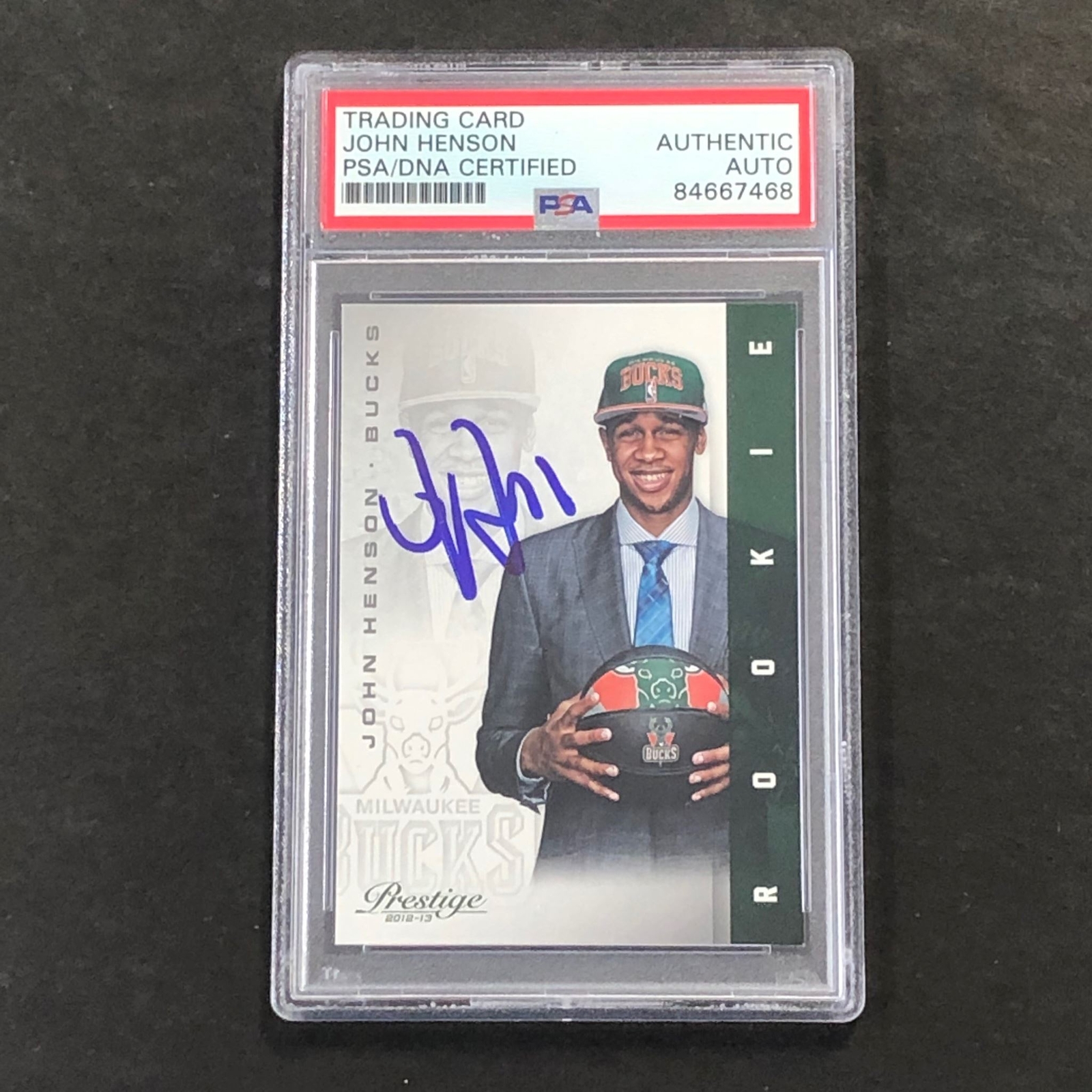 2012 Panini Prestiege #215 John Henson Signed Card AUTO PSA Slabbed Milwaukee Bu