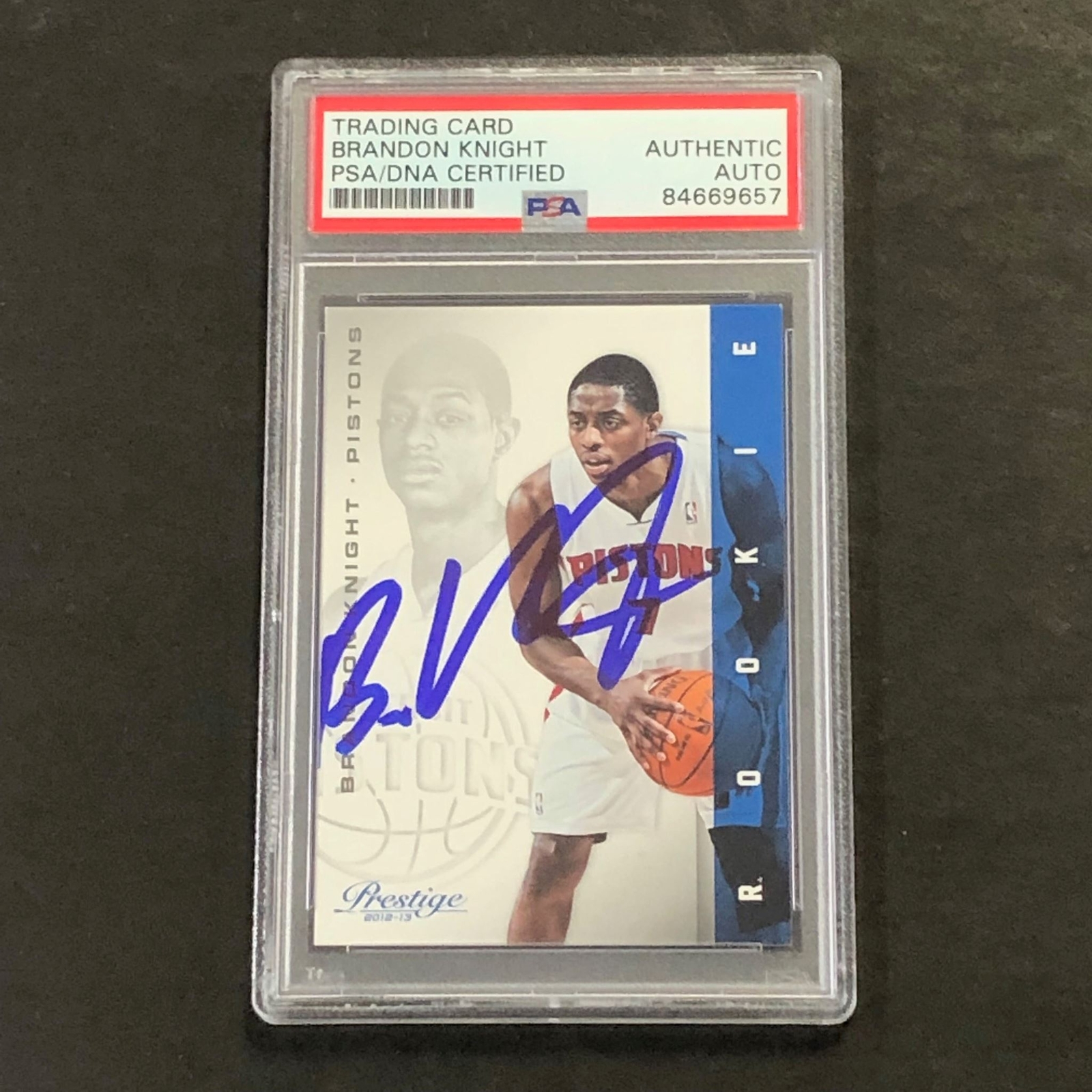 2012-13 Panini Prestige #153 Brandon Knight Signed Card AUTO PSA Slabbed Pistons