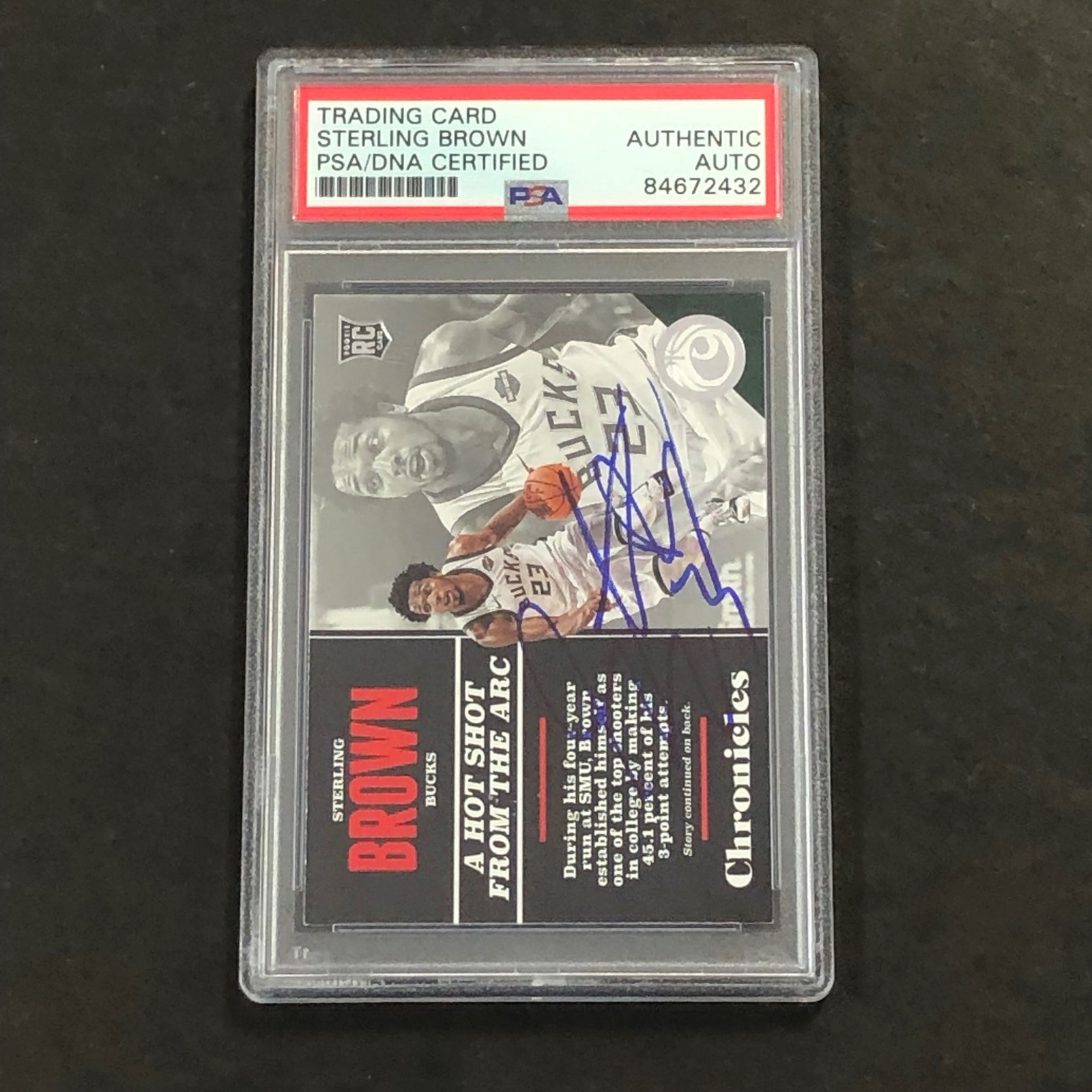 2017-18 Panini Chronicles #120 Sterling Brown Signed Card AUTO PSA/DNA Slabbed R