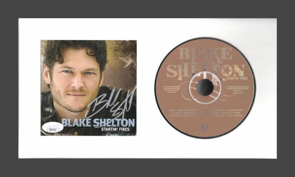 BLAKE SHELTON SIGNED AUTOGRAPH STARTIN' FIRES FRAMED CD DISPLAY - RARE! JSA COA