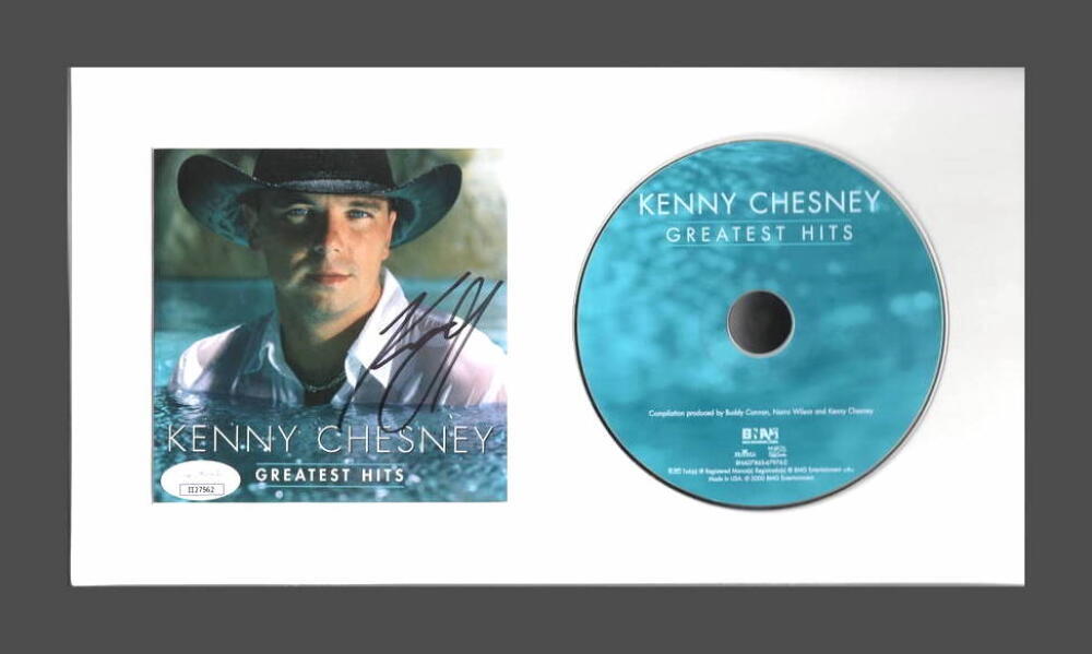 KENNY CHESNEY SIGNED AUTOGRAPH GREATEST HITS FRAMED CD DISPLAY RARE! W/ JSA COA