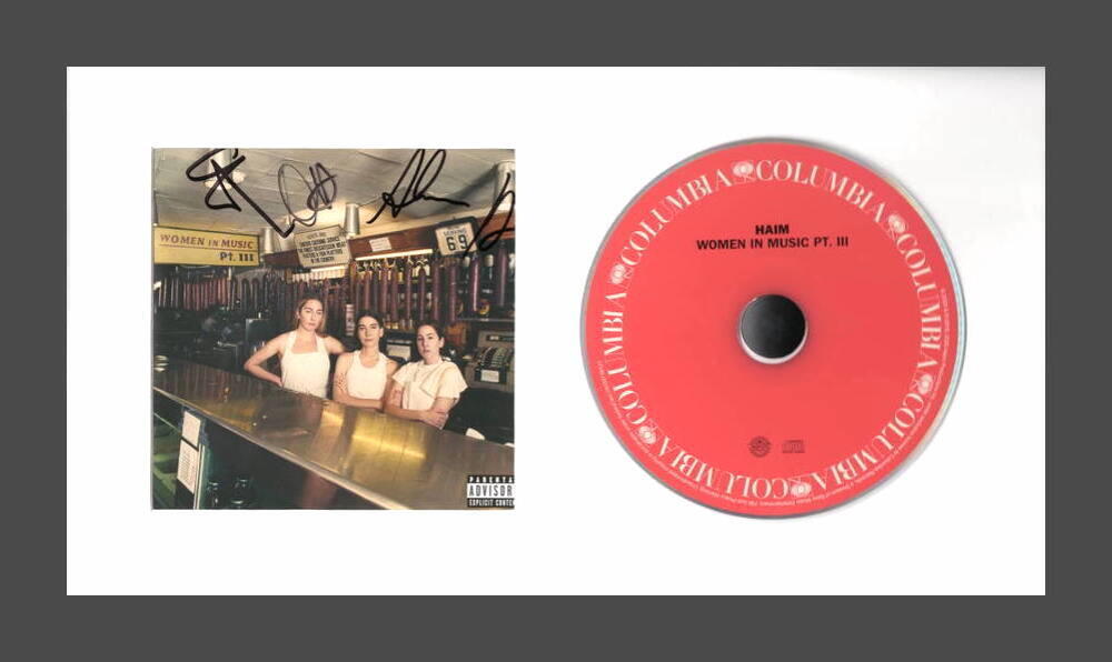 HAIM FULL BAND SIGNED AUTOGRAPH WOMEN IN MUSIC FRAMED CD DISPLAY READY TO HANG!