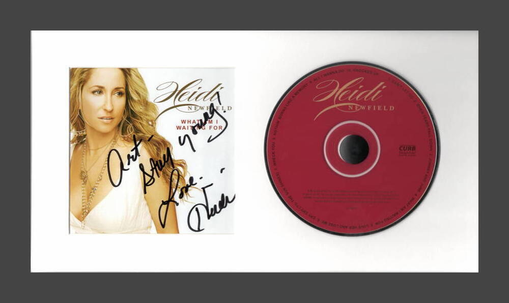 HEIDI NEWFIELD SIGNED AUTOGRAPH WHAT AM I WAITING FOR CD DISPLAY -READY TO HANG!