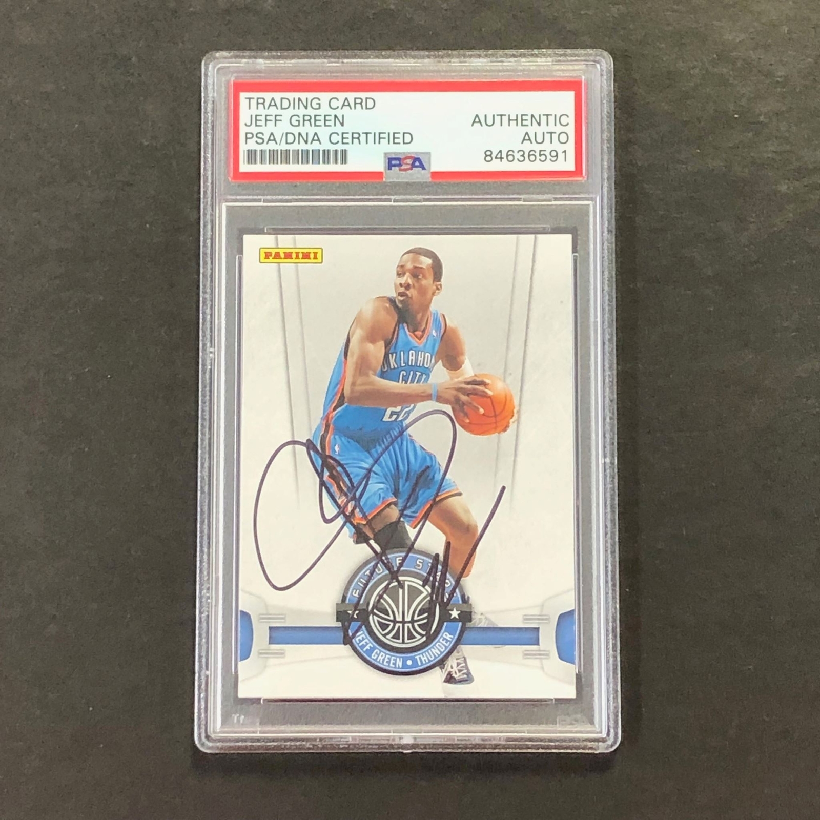 2008-09 Panini Future Stars #7 Jeff Green Signed Card AUTO PSA/DNA Slabbed Thund