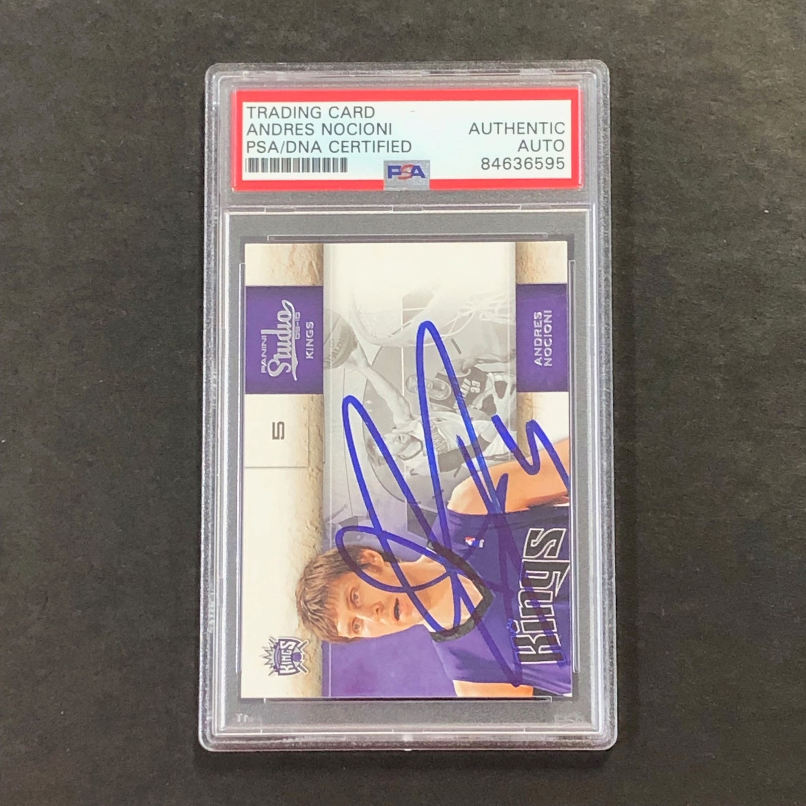 2009-10 Panini Studio #49 Andres Nocioni Signed Card AUTO 10 PSA Slabbed Kings