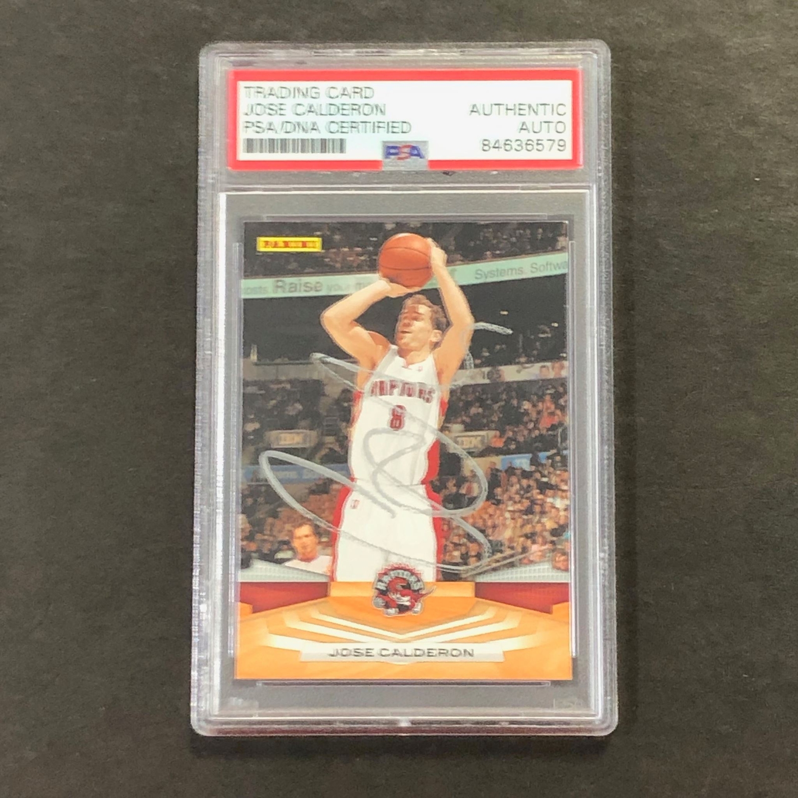 2009-10 PANINI BASKETBALL #45 JOSE CALDERON SIGNED CARD AUTO PSA SLABBED RAPTORS COLLECTIBLE MEMORABILIA