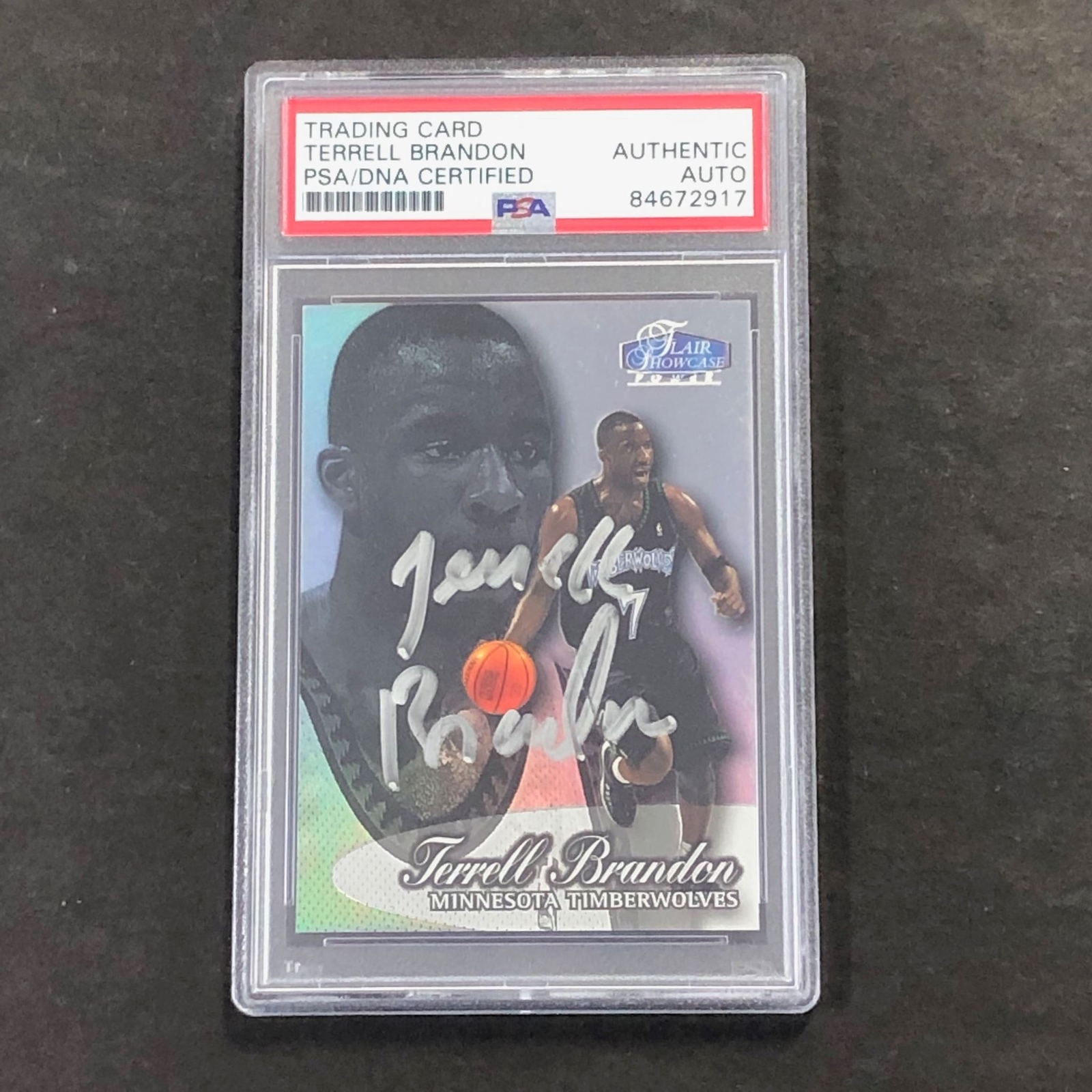 1998-99 Flair Showcase #3 Terrell Brandon Signed Card AUTO PSA/DNA Slabbed Timbe
