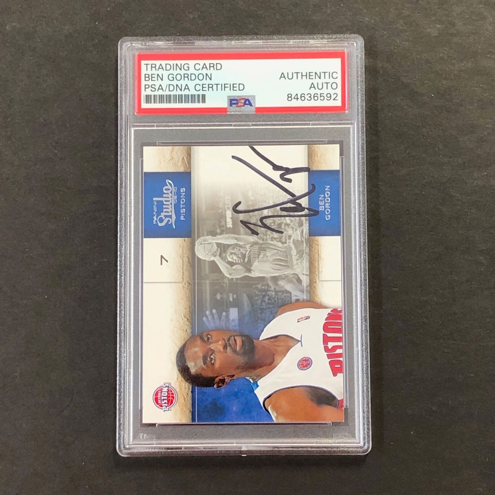 2009-10 Panini America #75 Ben Gordon Signed Card AUTO PSA Slabbed Pistons