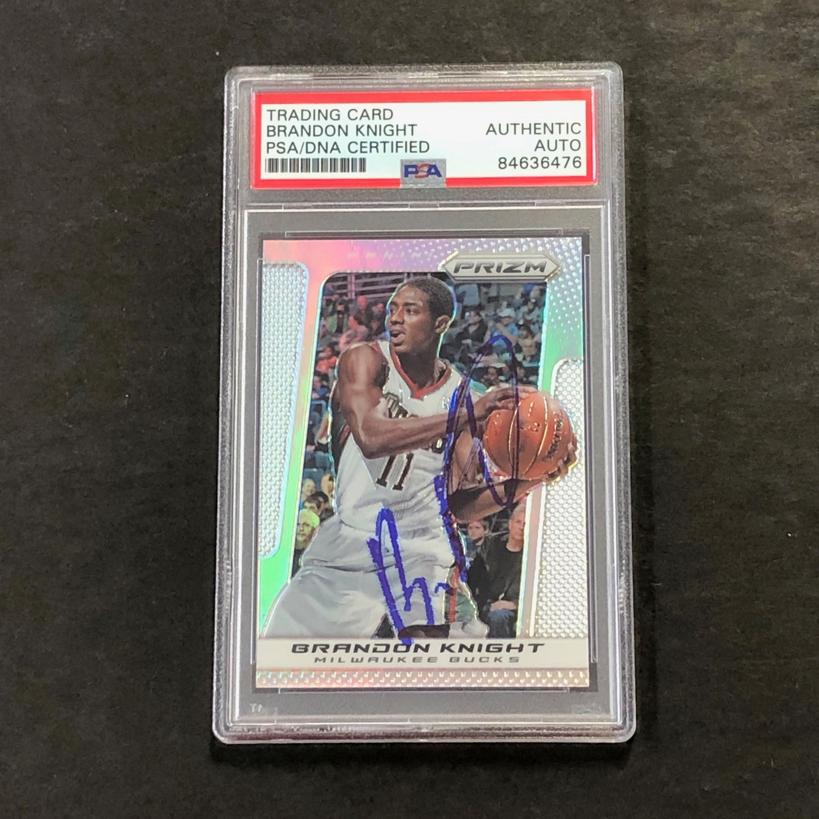 2013-14 Panini Prizm #170 Brandon Knight Signed Card AUTO PSA Slabbed Bucks