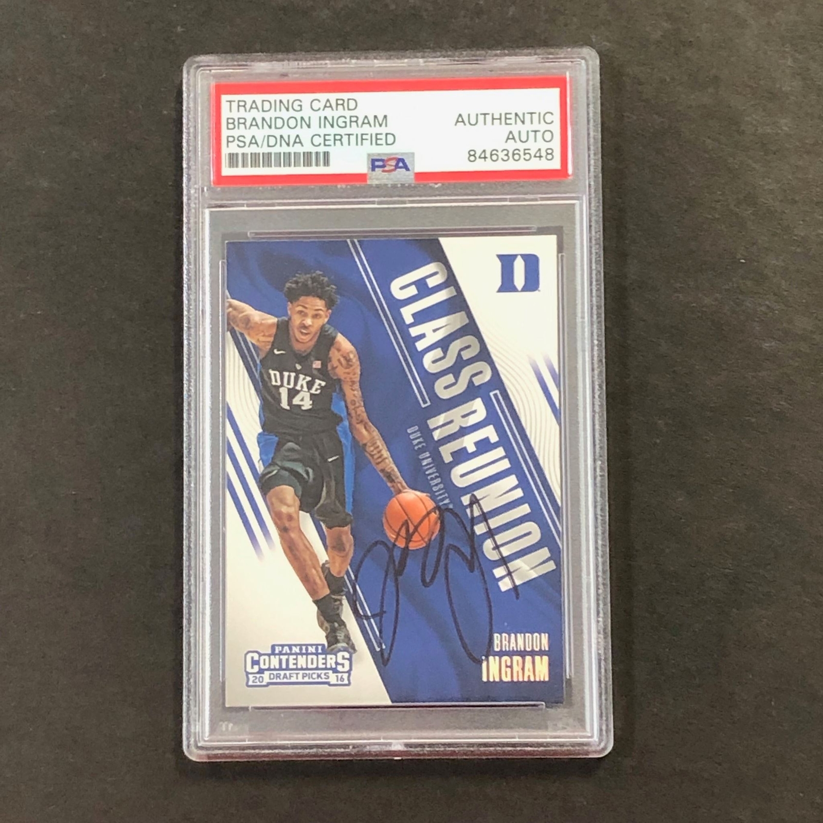 2016-17 PANINI Contenders Draft Picks #2 Brandon Ingram Signed Card AUTO PSA Sla