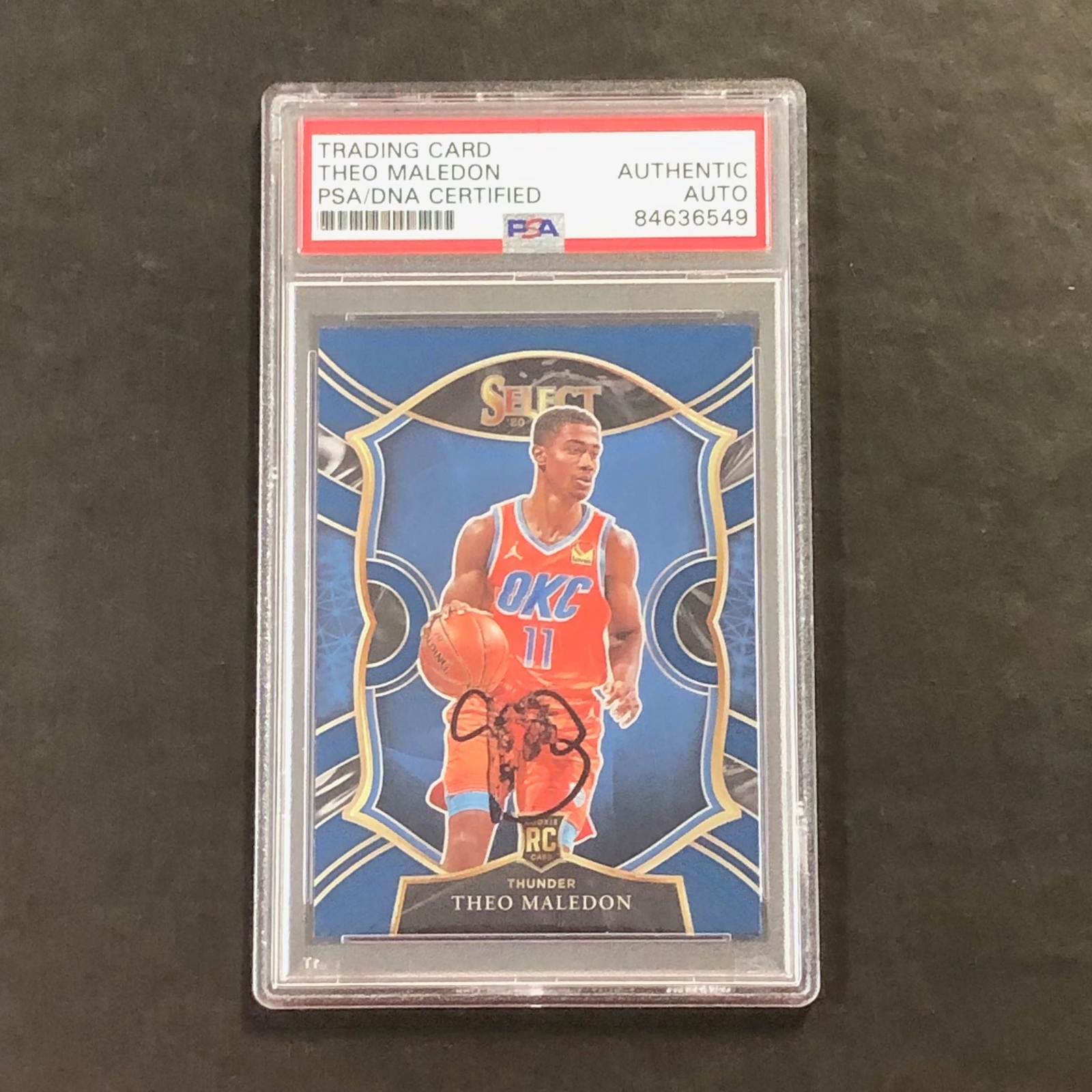 2020-21 Panini Select #94 Theo Maledon Signed Card AUTO PSA Slabbed RC Thunder