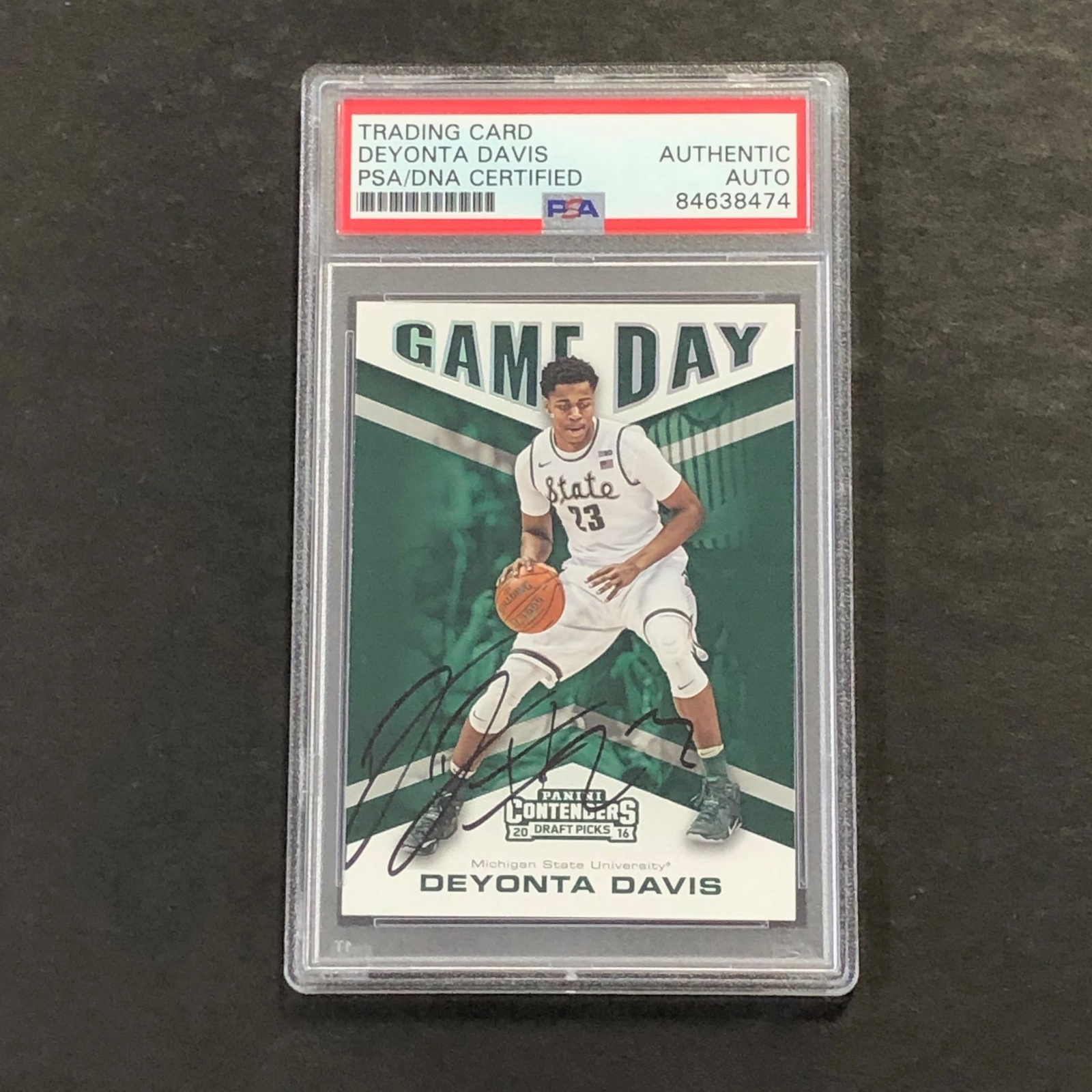 2016-17 Panini Contenders Draft Pick #11 Deyonta Davis Signed Card AUTO PSA Slab
