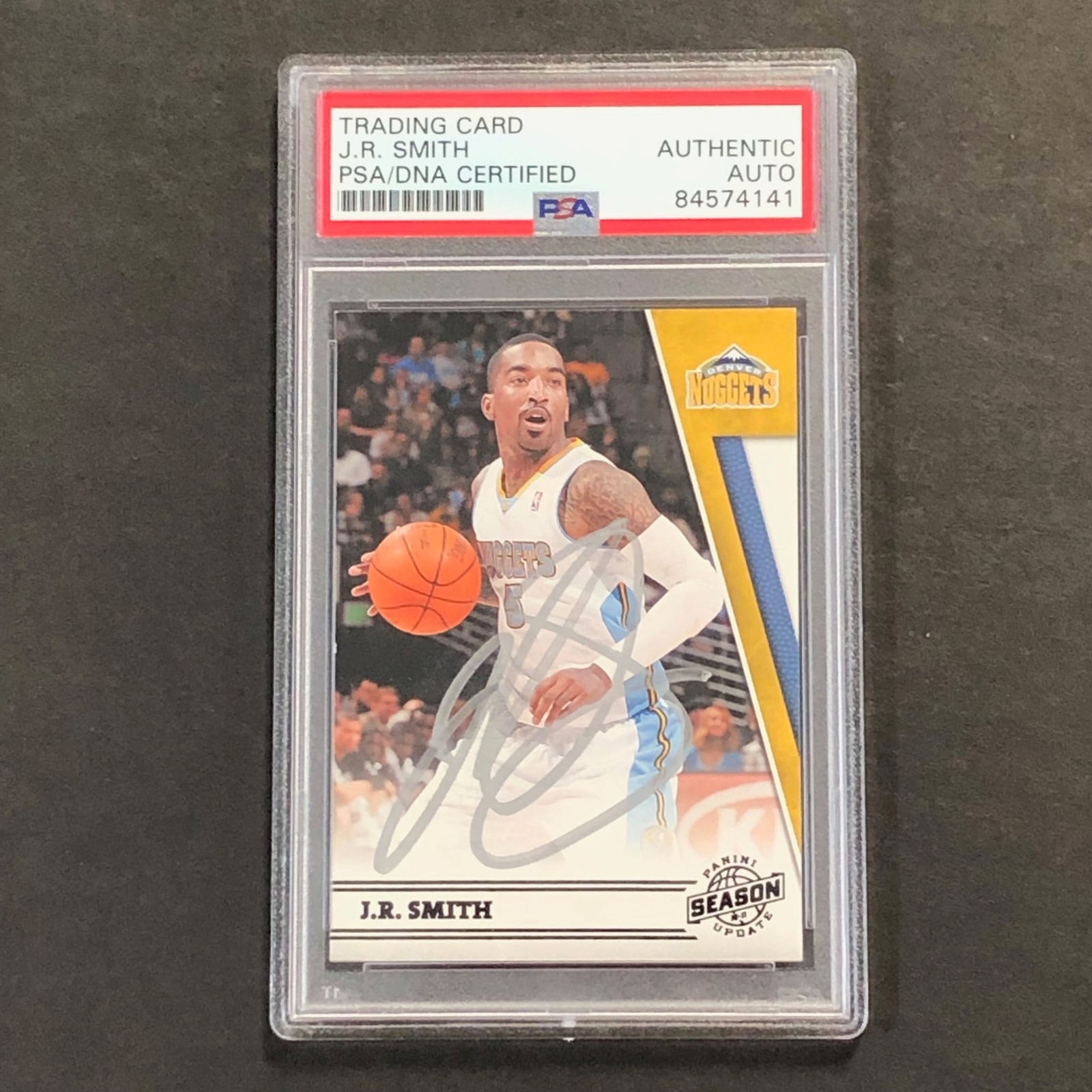 2011-12 Panini Season Update #134 J.R. Smith Signed PSA Slabbed Nuggets