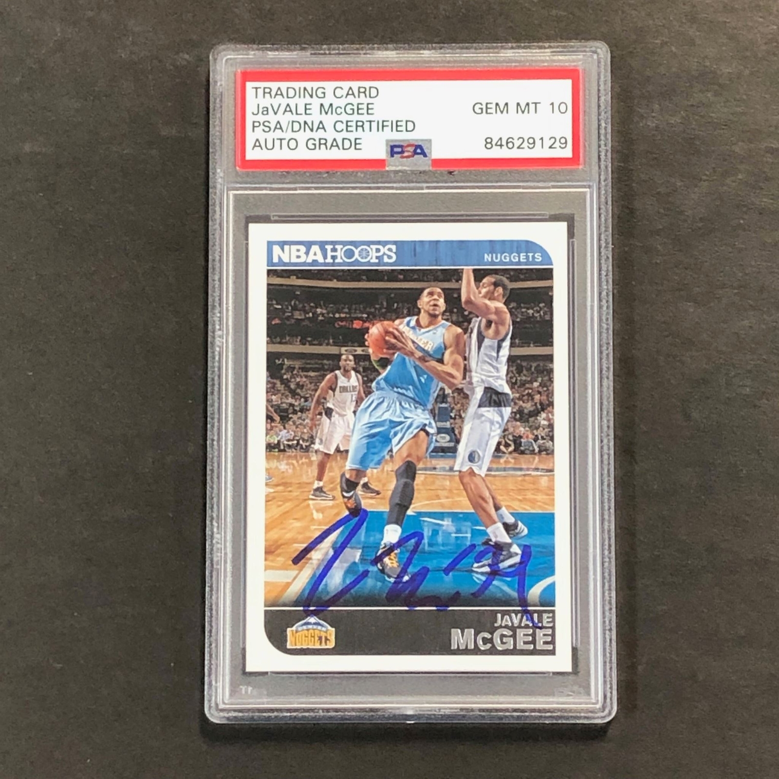 2014-15 NBA Hoops #7 JaVale McGee Signed AUTO 10 PSA Slabbed Nuggets