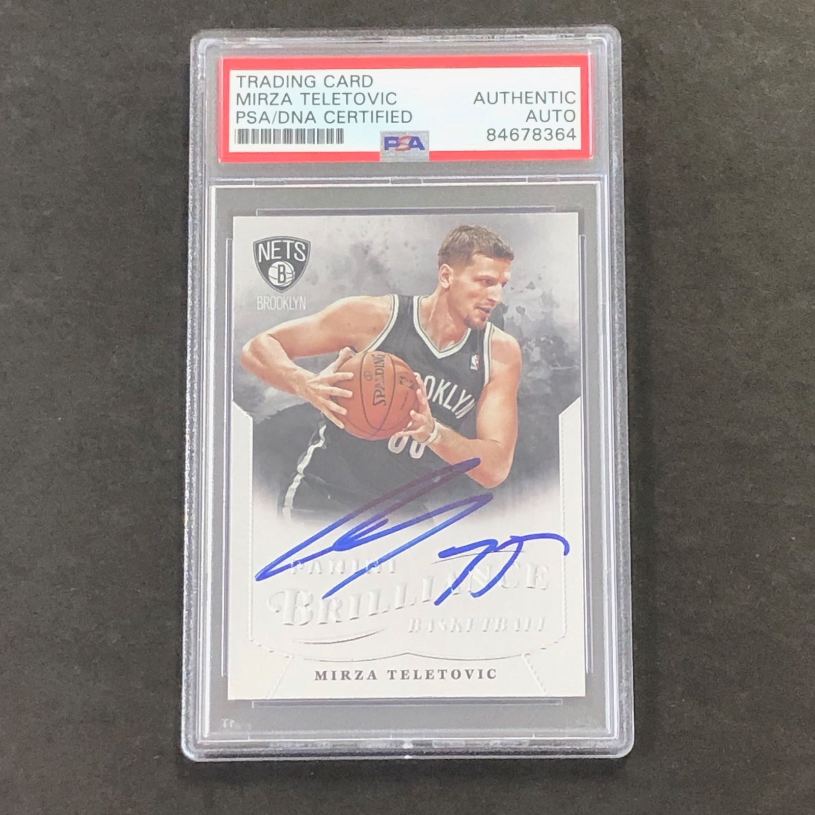 2012-13 Panini Brilliance #252 Mirza Teletovic Signed Card PSA Slabbed Nets