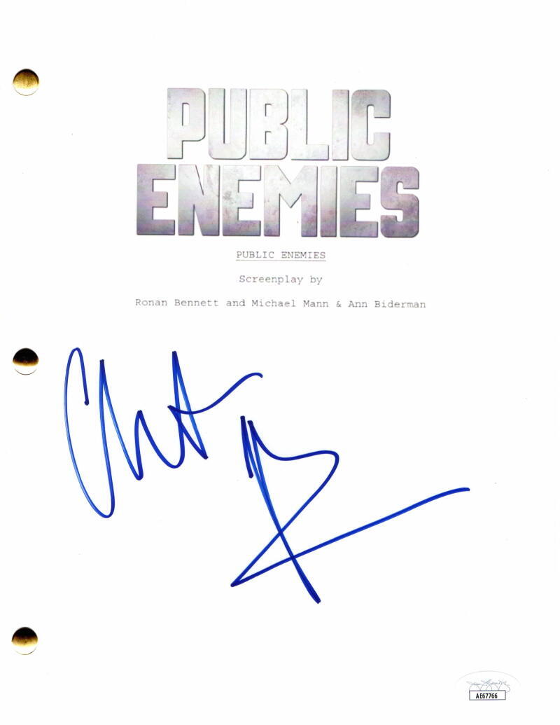 CHRISTIAN BALE SIGNED AUTOGRAPH PUBLIC ENEMIES FULL MOVIE SCRIPT - RARE! JSA COA