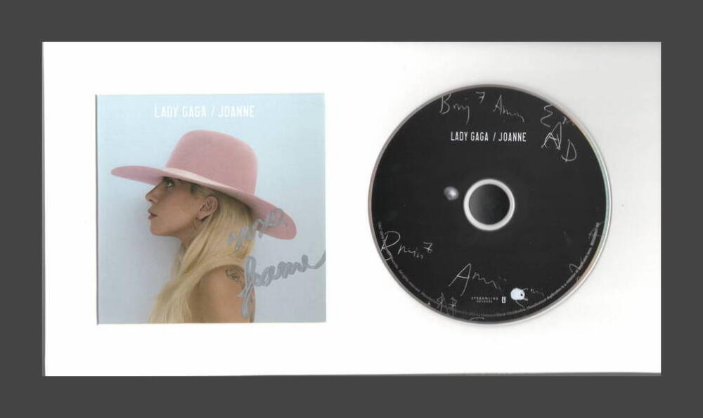 LADY GAGA SIGNED AUTOGRAPH JOANNE FRAMED CD DISPLAY - THE FAME, READY TO HANG!