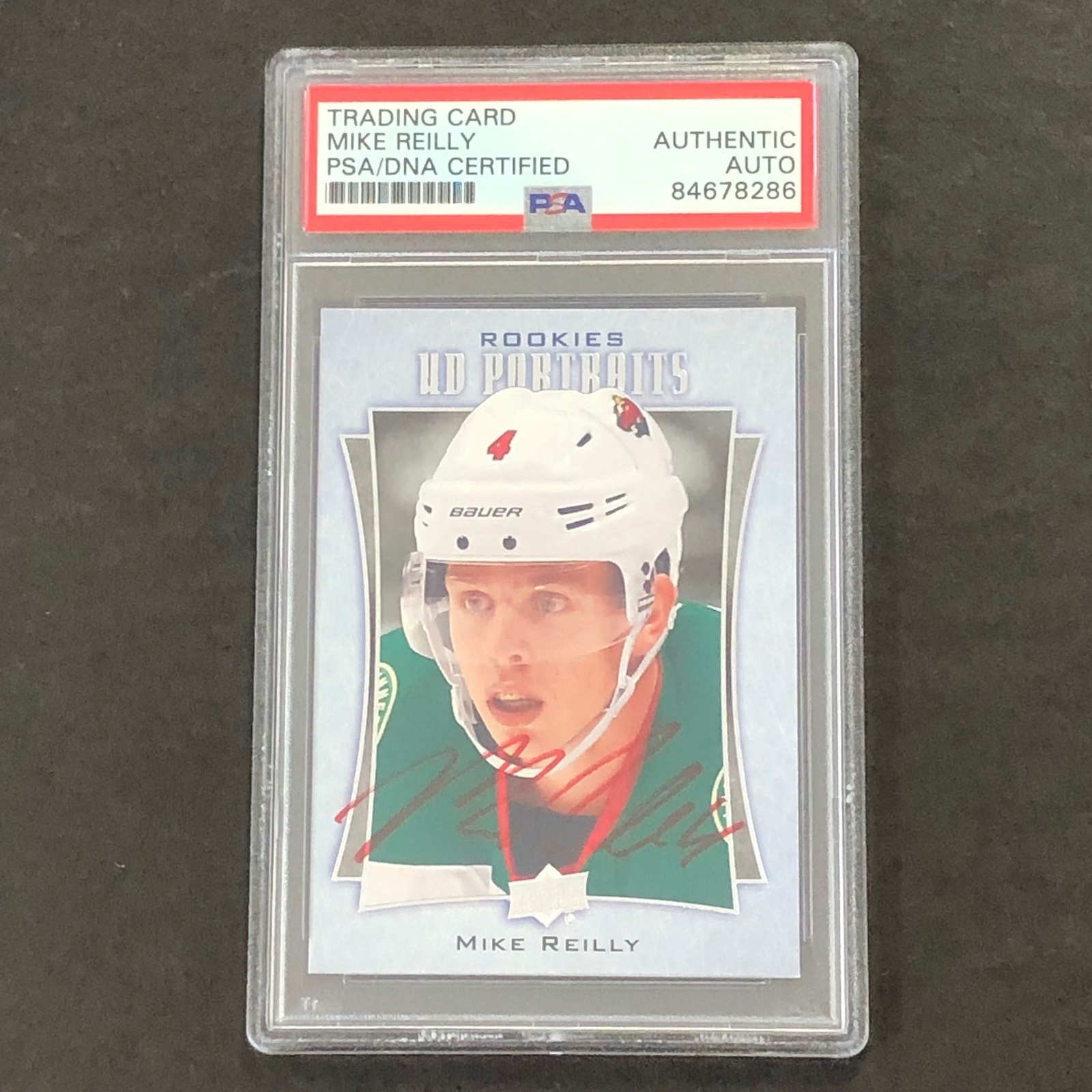 2016-17 UPPER DECK SERIES TWO #P-63 MIKE REILLY SIGNED CARD PSA SLABBED WILD COLLECTIBLE MEMORABILIA