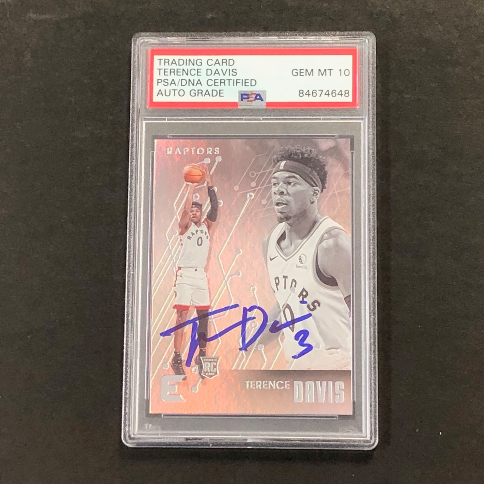 2019-20 Essentials #233 Terence Davis Signed Card AUTO 10 PSA Slabbed RC Raptors