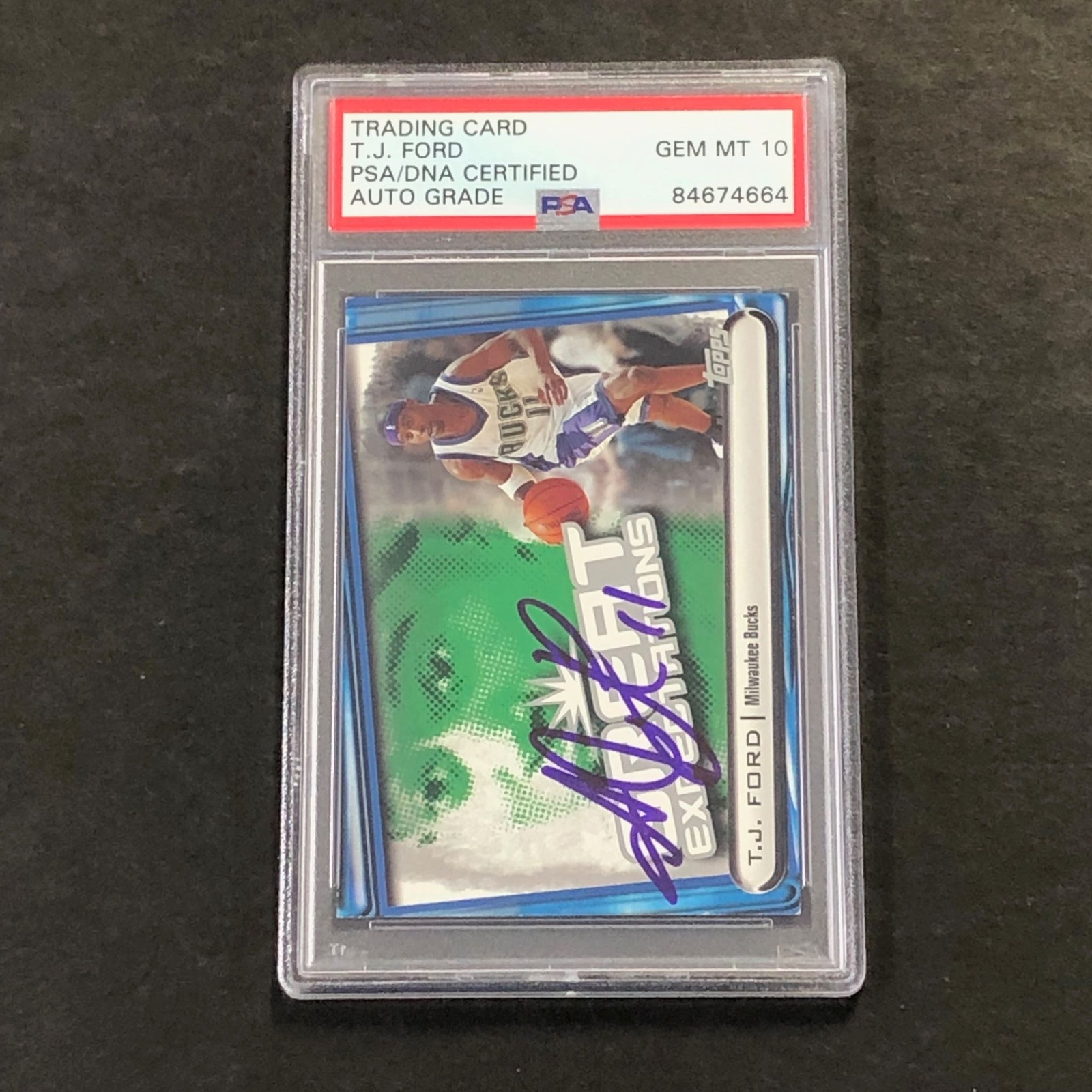 2003 Topps Great Expectations #GE-TJF TJ Ford Signed Card Auto 10 PSA/DNA Slabbe