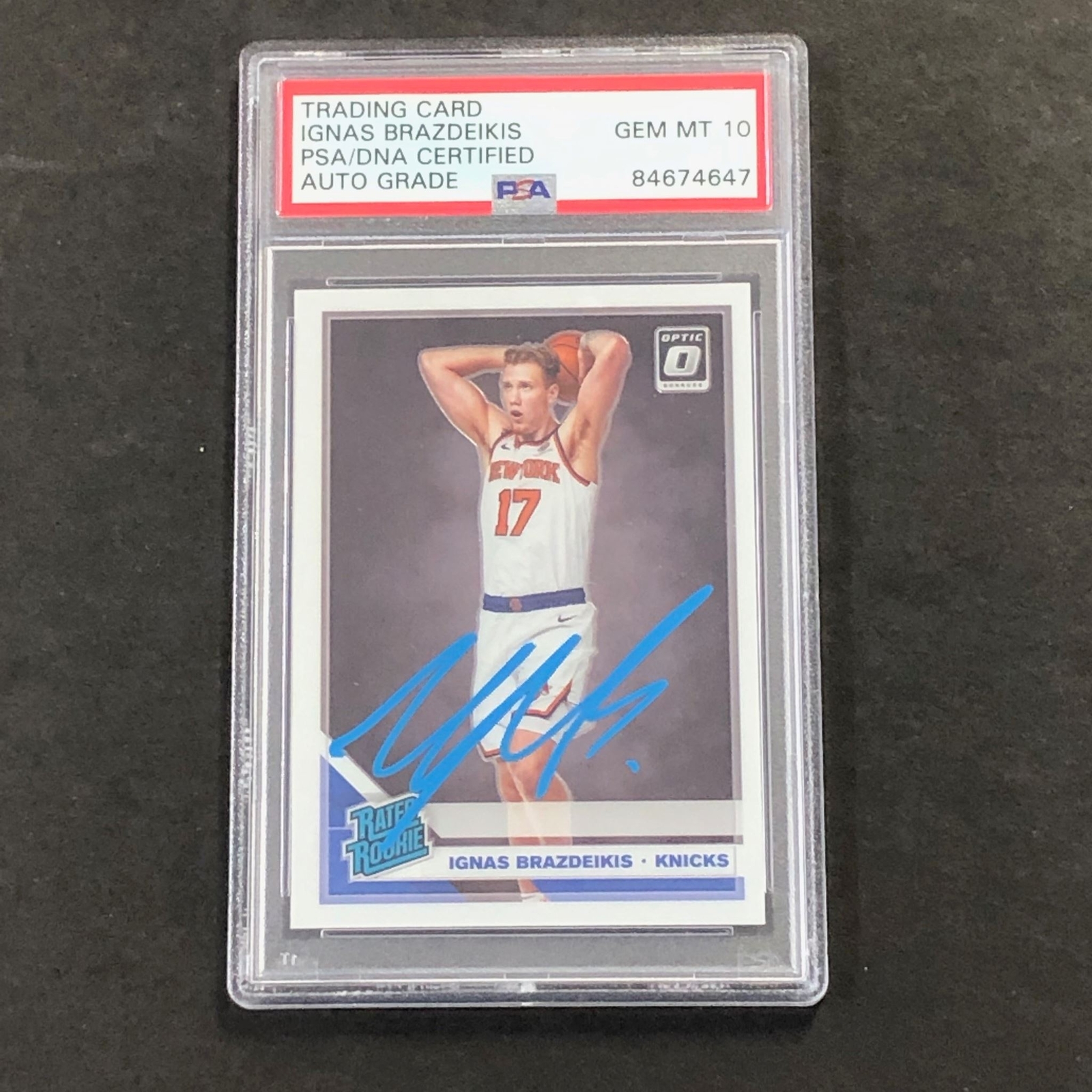 2019-20 Optic Rated Rookie #173 Ignas Brazdeikis Signed AUTO 10 PSA Slabbed RC K