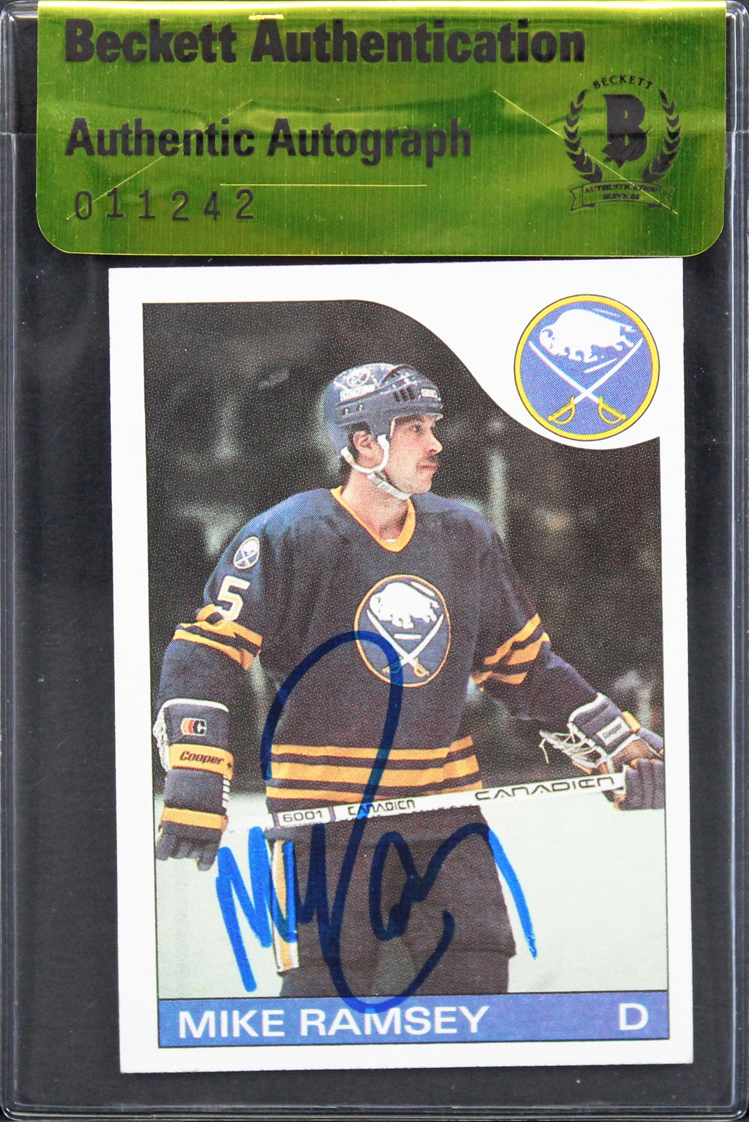 Sabres Mike Ramsey Authentic Signed 1985 Topps #77 Card Autographed BAS #11242