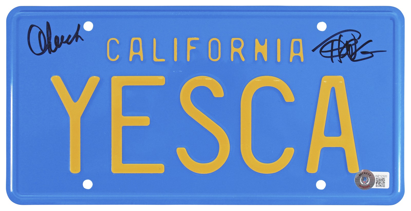Cheech Marin & Tommy Chong Up in Smoke Signed YESCA License Plate BAS Witnessed