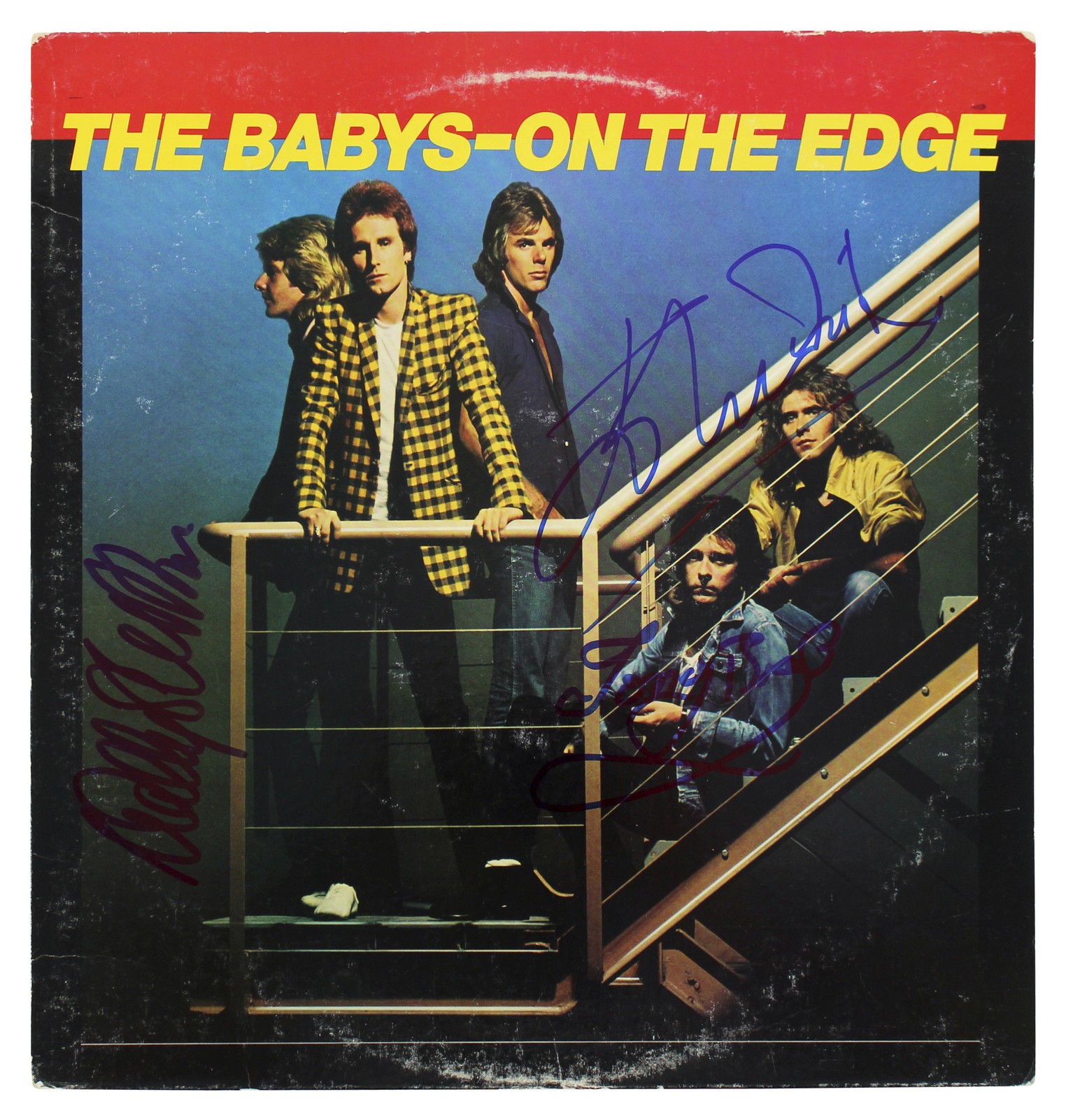 The Babys (3) Waite, Brock & Stocker Signed On The Edge Album Cover BAS #AB77811