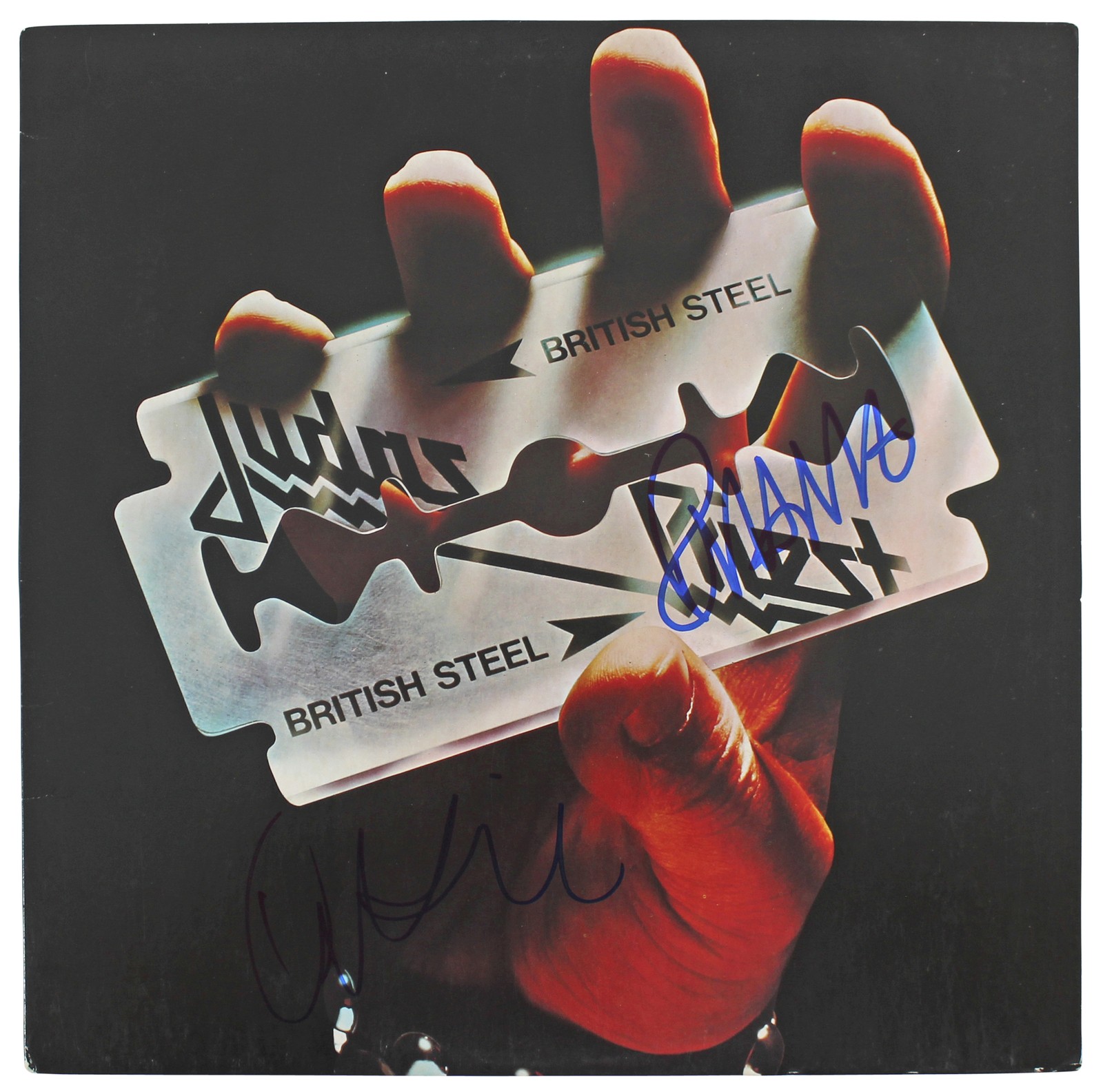 Rob Halford Ian Hill Judas Priest Signed British Steel Album Cover BAS #BG82245