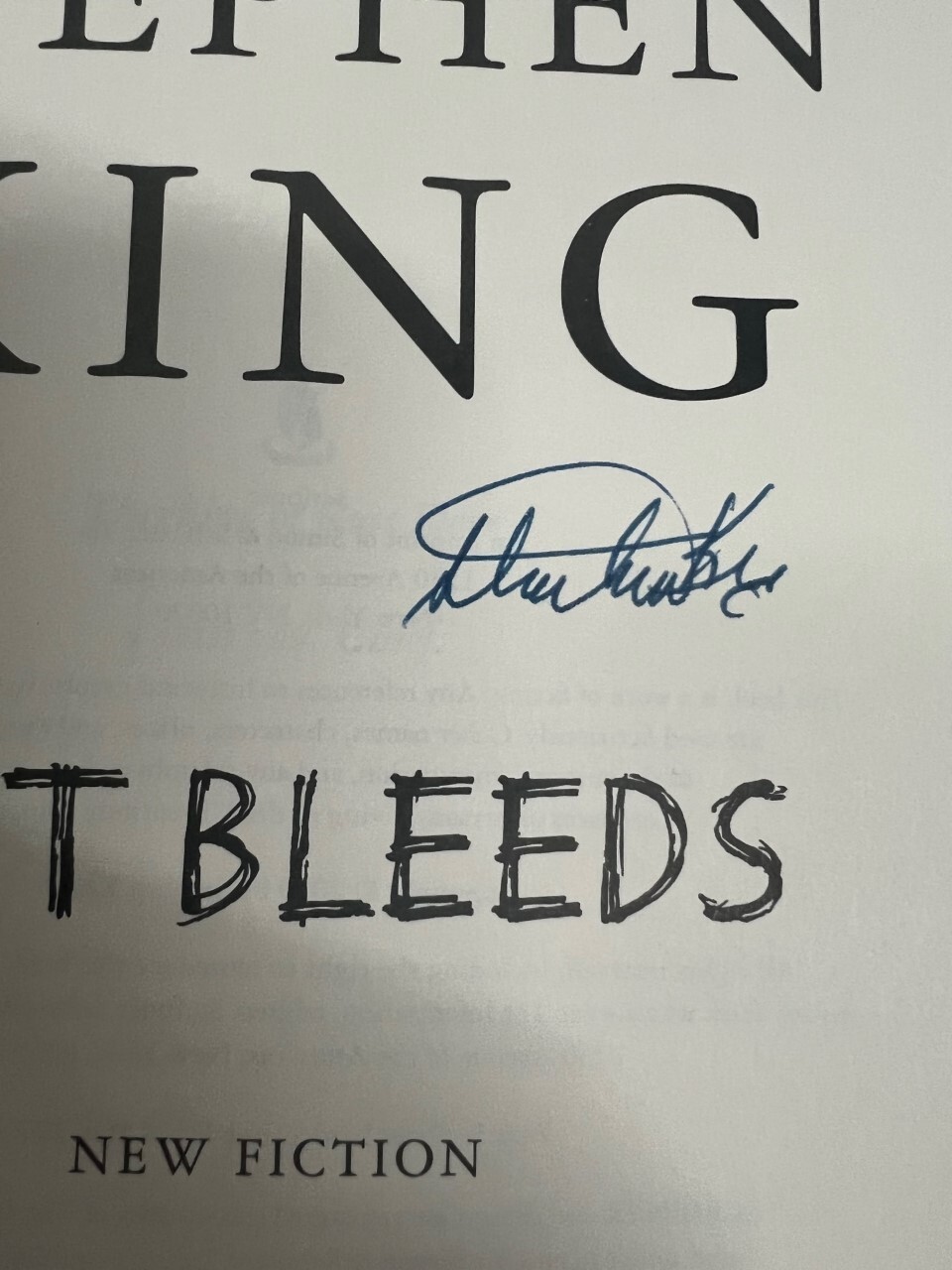 STEPHEN KING SIGNED AUTOGRAPHED 1ST EDITION IF IT BLEEDS HARDCOVER HC BOOK COA