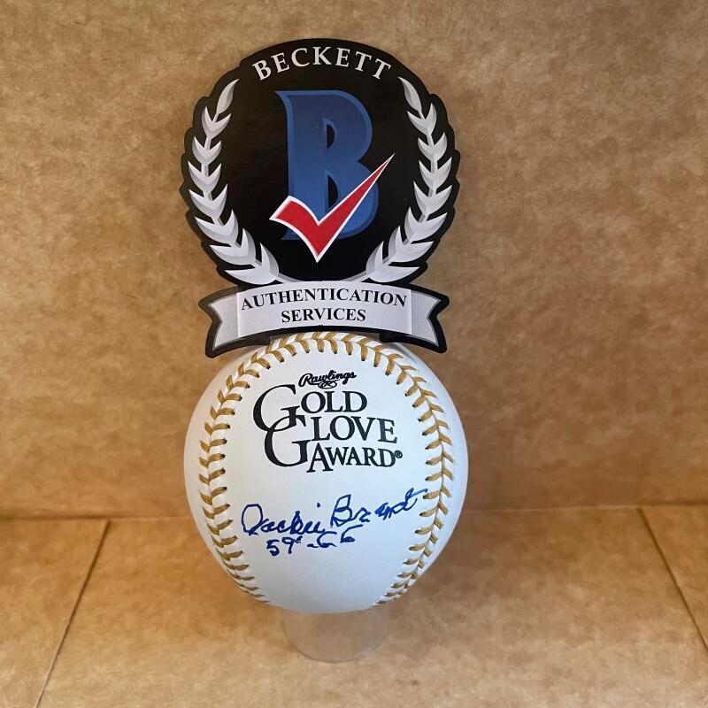 JACKIE BRANDT 59 GG SIGNED AUTO GOLD GLOVE BASEBALL BECKETT AUTHENTICATE