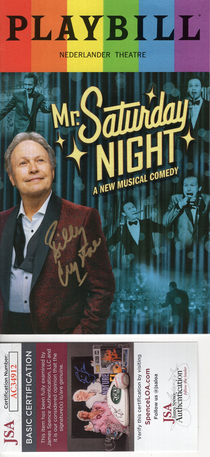 BILLY CRYSTAL HAND SIGNED NY CITY PLAYBILL MR. SATURDAY NIGHT JSA