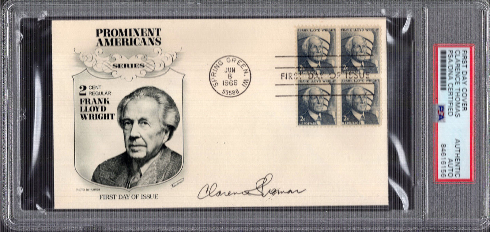 CLARENCE THOMAS HAND SIGNED 1966 FIRST DAY COVER SUPREME COURT PSA SLABBED COLLECTIBLE MEMORABILIA