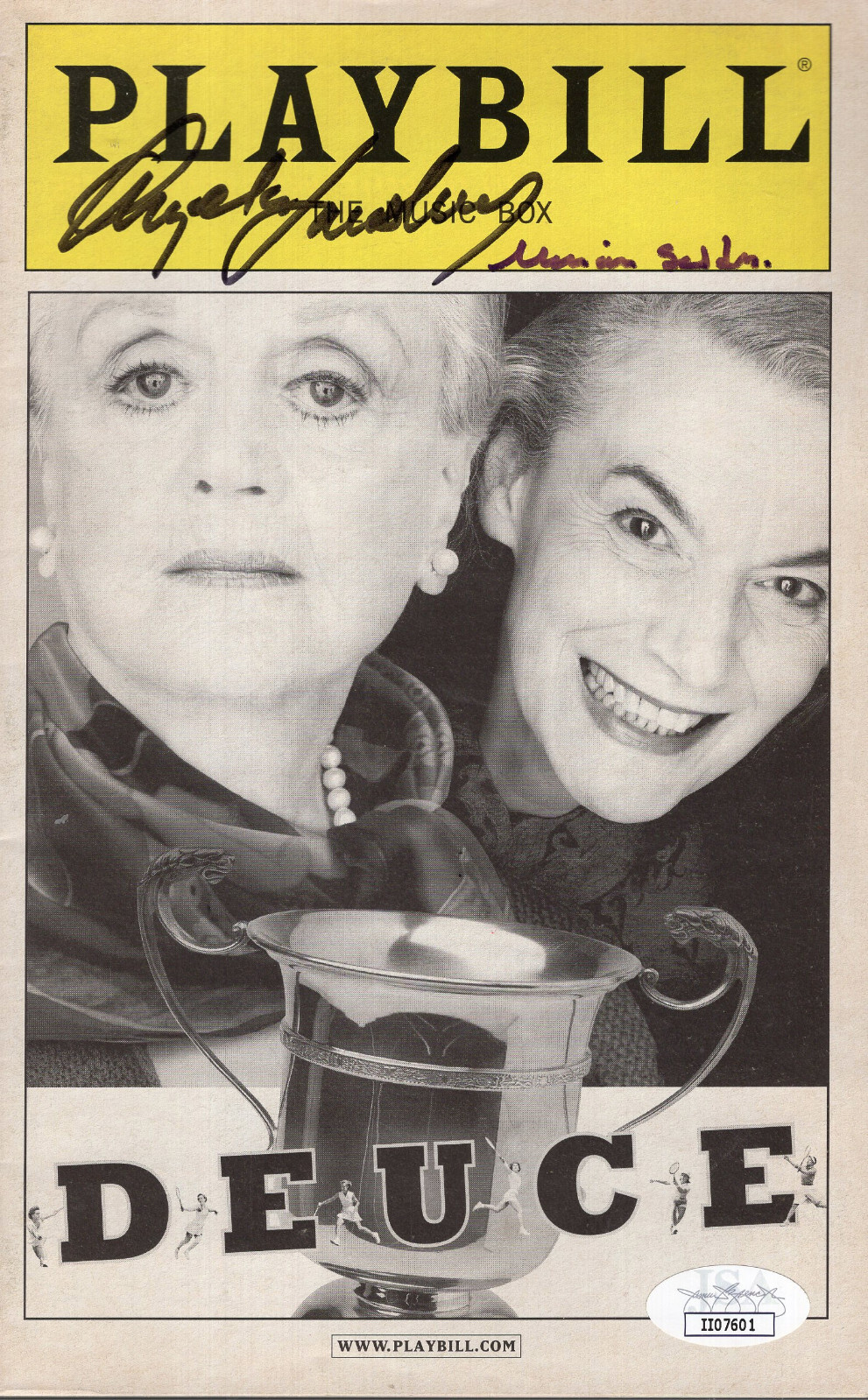 ANGELA LANSBURY HAND SIGNED NYC PLAYBILL FROM DEUCE AWESOME+RARE JSA