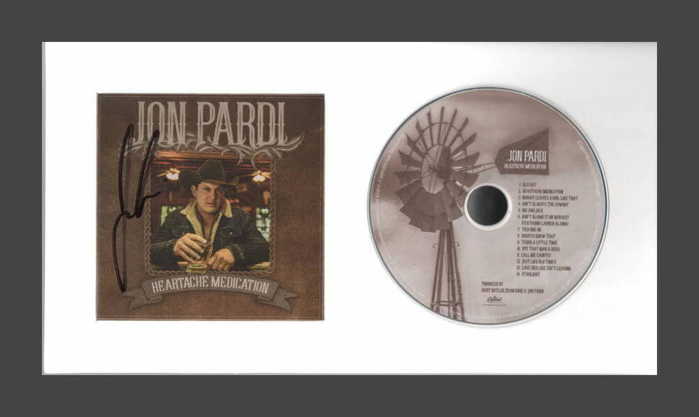 JON PARDI SIGNED AUTOGRAPH HEARTACHE MEDICATION FRAMED CD DISPLAY READY TO HANG!