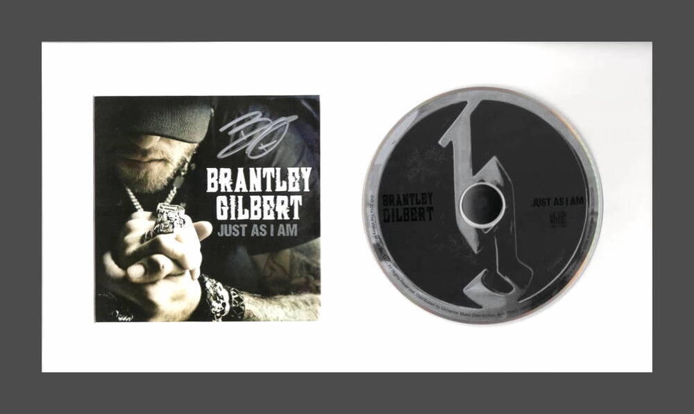 BRANTLEY GILBERT SIGNED AUTOGRAPH JUST AS I AM FRAMED CD DISPLAY -READY TO HANG!