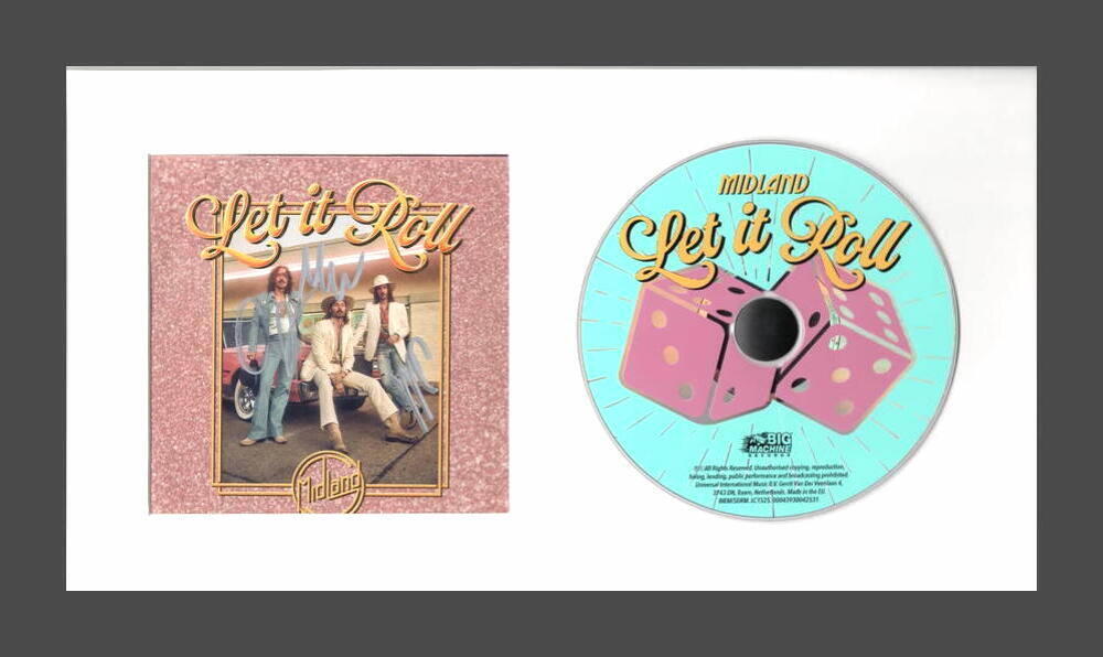 MIDLAND FULL BAND SIGNED AUTOGRAPH LET IT ROLL FRAMED CD DISPLAY READY TO HANG!