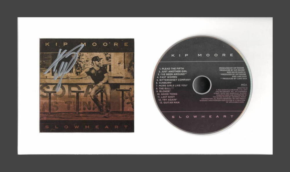 KIP MOORE SIGNED AUTOGRAPH SLOWHEART FRAMED CD DISPLAY - RARE! READY TO HANG!
