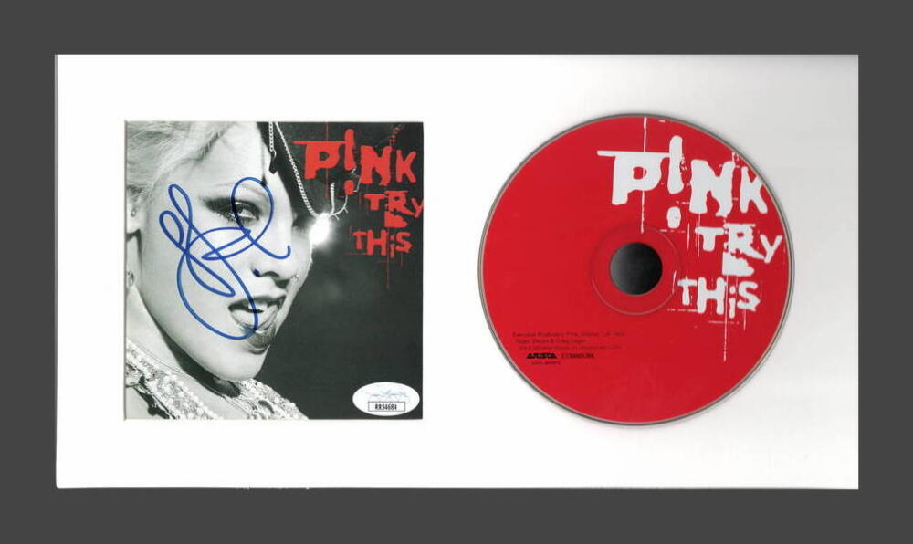 PINK P!NK SIGNED AUTOGRAPH TRY THIS FRAMED CD DISPLAY - READY TO HANG w/ JSA COA