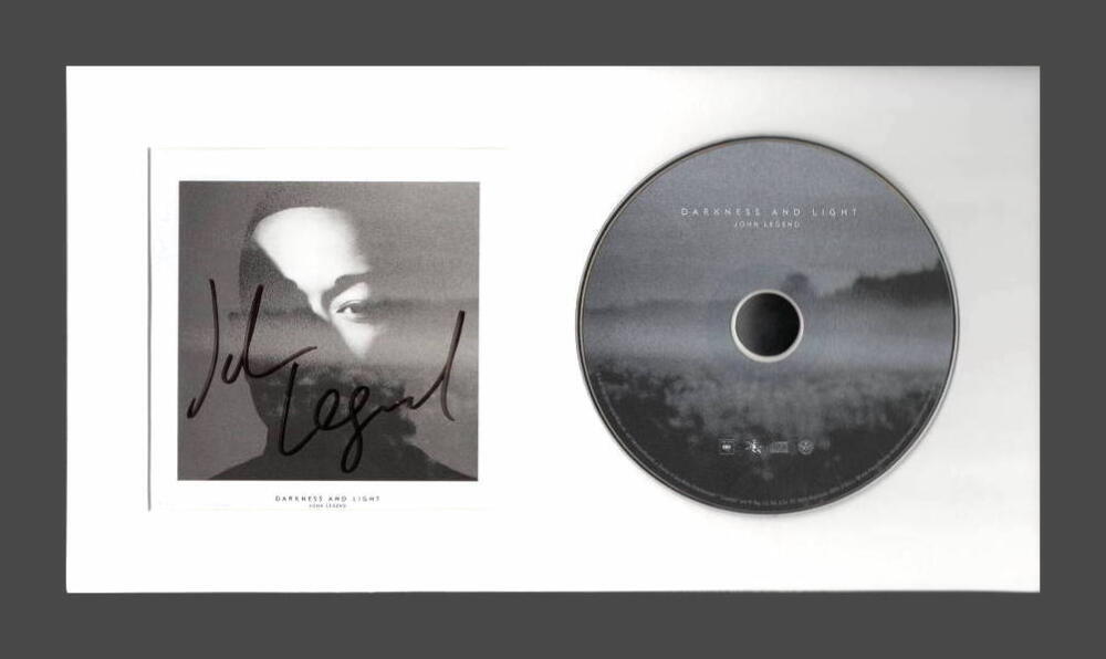 JOHN LEGEND SIGNED AUTOGRAPH DARKNESS AND LIGHT FRAMED CD DISPLAY READY TO HANG!