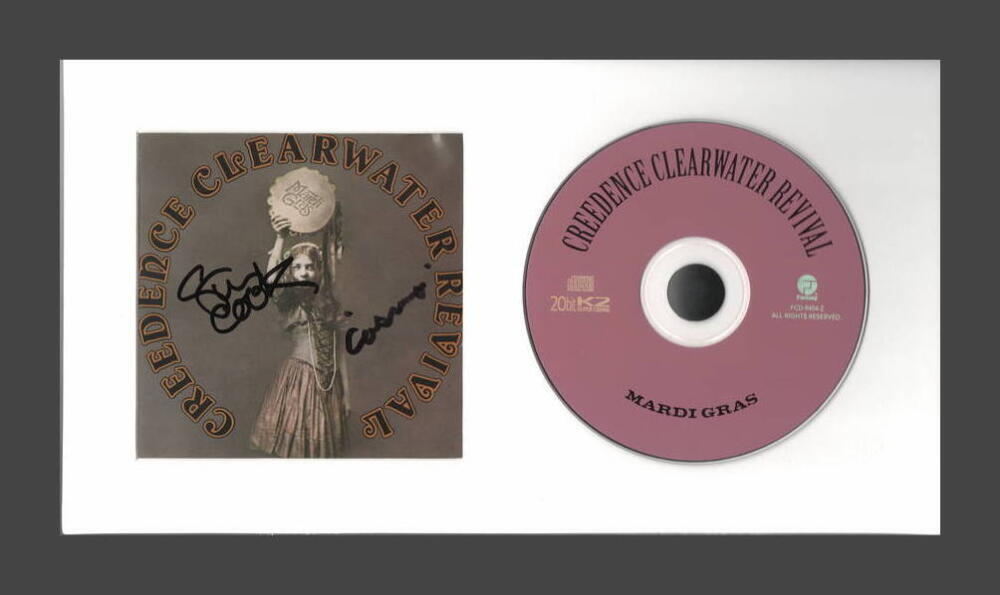STU COOK SIGNED AUTOGRAPH CREEDENCE CLEARWATER REVIVAL FRAMED CD DISPLAY w/ JSA