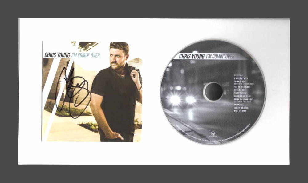 CHRIS YOUNG SIGNED AUTOGRAPH I'M COMIN' OVER FRAMED CD DISPLAY - READY TO HANG!