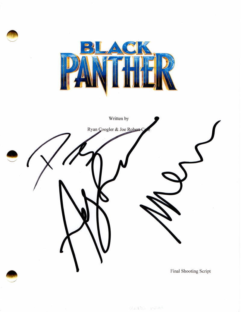 DANAI GURIRA, ANDY SERKIS, M.FREEMAN SIGNED AUTOGRAPH BLACK PANTHER MOVIE SCRIPT