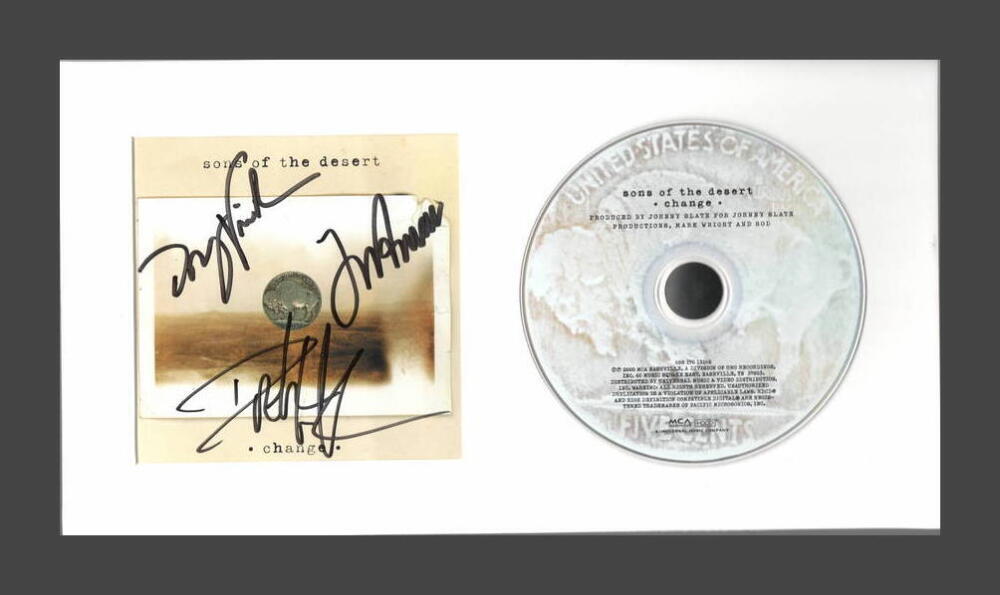 SONGS OF THE DESERT SIGNED AUTOGRAPH CHANGE FRAMED CD DISPLAY - READY TO HANG!