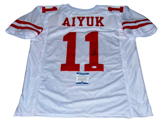 BRANDON AIYUK signed (SAN FRANCISCO 49ERS) Custom XL jersey BECKETT Witnessed