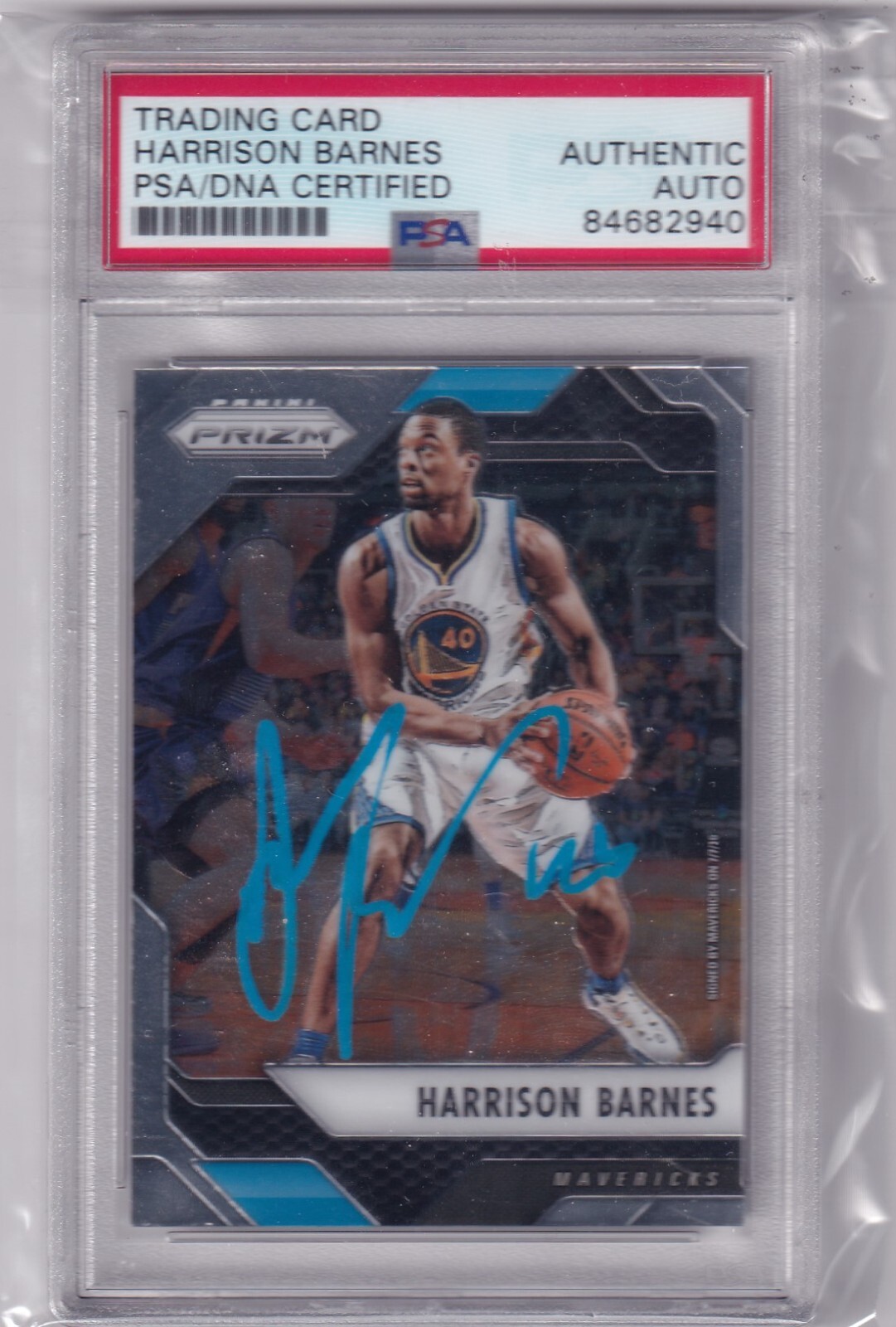 HARRISON BARNES signed (GOLDEN STATE WARRIORS) 2016-17 PRIZM card PSA/DNA